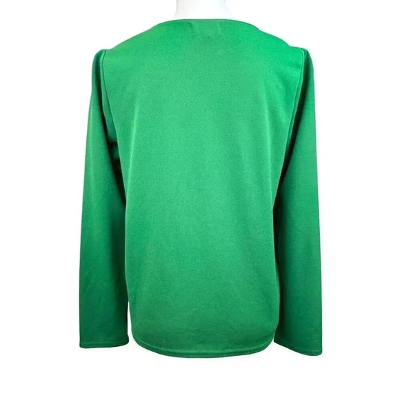 Melloday Green Button-Shoulder Long Sleeve Top - Medium - Picture 2 of 9